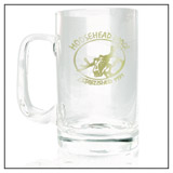 Etched design on beer mug